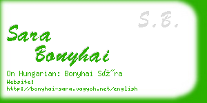 sara bonyhai business card